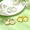 6Pcs 3 Colors Natural Gemstone Finger Rings RJEW-JR01049-1