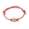 2Pcs 2 Colors Alloy Crown Beaded Cord Bracelet BJEW-JB08113-03-4