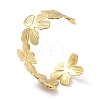 Flower 304 Stainless Steel Open Cuff Bangles for Women BJEW-M313-05G-7