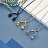 3Pcs 3 Colors Alloy Music Headset Pendant Necklaces Set for Women NJEW-AN0001-28-7