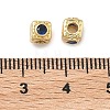 Cube Brass Micro Pave Cubic Zirconia Beads KK-B170-03G-4