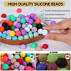 80Pcs Round Silicone Focal Beads SIL-SZ0001-24-26-3