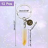 12Pcs Mixed Gemstone Keychain KEYC-CA0001-31-2