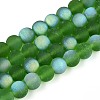 Frosted Transparent Glass Beads Strands GLAA-T032-T8mm-MBB07-1