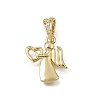 Brass Micro Pave Clear Cubic Zirconia Charms CU-L001-14G-05-1