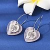 Natural Rose Quartz & 304 Stainless Steel Hoop Earrings for Women EJEW-G475-05P-08-1