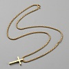 Stainless Steel Cross Pendant Necklace with Box Chains NJEW-WH0016-48G-2