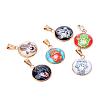Hamsa Hand/Hand of Fatima/Hand of Miriam Theme Glass Pendants GLAA-R182-G-1