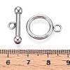 Non-Tarnish 304 Stainless Steel Ring Toggle Clasps STAS-A092-09I-P-3