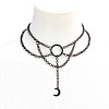 Moon Zinc Alloy Tassel Layered Choker Necklaces FS-WG2E652-03-1