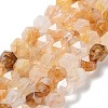 Natural Yellow Hematoid Quartz/Golden Healer Quartz Beads Strands G-G030-A01-02-1