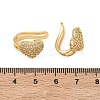 Valentine's Day C-Shaped with Heart Brass Micro Pave Clear Cubic Zirconia Cuff Earrings EJEW-L316-01G-08-5