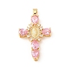 Rack Plating Brass Micro Pave Cubic Zirconia Pendants ZIRC-I059-15G-07-1