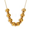 Stainless Steel Round Beaded Necklaces for Women UA9365-1-7