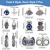 30Pcs 5 Styles Evil Eye Theme Alloy Enamel Pendants FIND-SC0003-85-2