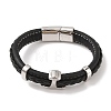 Braided Microfiber Leather Cord Bracelets BJEW-B096-14P-1