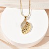 304 Stainless Steel Micro Pave Clear Cubic Zirconia Pendant Necklaces for Women NJEW-Z103-01G-03-3
