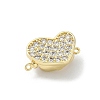 Heart Brass Micro Pave Clear Cubic Zirconia Box Clasps KK-H537-05G-2