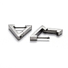 Tarnish Resistant 304 Stainless Steel Triangle Huggie Hoop Earrings STAS-J033-02A-P-3