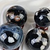 Natural Black Cherry Blossom Agate Crystal Ball PW-WG77102-02-3