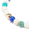 Natural & Synthetic Mixed Gemstome Round Beaded Stretch Bracelet for Women BJEW-JB08284-4