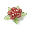 Natural Red Jasper & Glass Pendants PALLOY-MZ01192-03-3