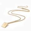 Stainless Steel Initial Letter Rectangle Pendant Necklace for Men Women NJEW-E090-01G-09-2