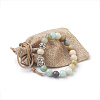 Natural Flower Amazonite Beads Stretch Bracelets BJEW-JB03849-02-3
