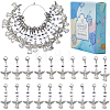 20Pcs Number Acrylic Beaded Pendant Locking Stitch Markers with Alloy Angel HJEW-SC00043-1