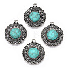 Synthetic Turquoise Pendants X1-PALLOY-TAC0044-58AS-1
