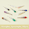 10Pcs 10 Styles Natural & Synthetic Mixed Gemstone Big Pendants FIND-FH0006-02-3