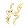 Brass Pave Clear Cubic Zirconia Wave Shaped Connector Charms KK-S386-28G-2