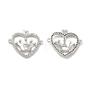 Brass Micro Pave Clear Cubic Zirconia Connector Charms KK-E068-VB044-1