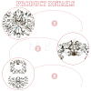 WADORN 4Pcs 2 Styles Alloy Crystal Rhinestone Wedding Shoe Decorations AJEW-WR0002-38-3