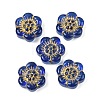 Baking Paint and Golden Metal Enlaced Glass Beads DGLA-T004-10I-1