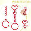 45Pcs 9 Colors Heart Alloy Baking Paint Swivel Clasps and Iron Rings KEYC-GA00015-3