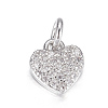 Brass Micro Pave Cubic Zirconia Charms X-ZIRC-P060-41P-1