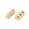 Brass Micro Pave Clear Cubic Zirconia Spacer Bars KK-P302-20G-2