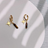 Natural Tiger Eye Column Hoop Earrings SZ2412-2-2
