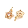 Brass Micro Pave Cubic Zirconia Charms CU-CBAA6E8-05G-04-2