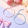 2Pcs 2 Colors Nylon Cord Braided Wave Cord Bracelets BJEW-JB10743-2