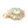 Brass Micro Pave Cubic Zirconia Pendants ZIRC-O044-21A-G-4