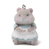 Anmial Theme Flocking Opaque Resin Pendants RESI-G130-01F-1