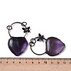 Natural Amethyst Heart Big Pendants G-B073-03R-04-3