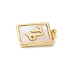 Brass Pave Natural White Shell Pendants KK-S522-09G-H-3