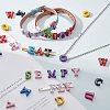 Spray Painted Zinc Alloy Slide Charms ALRI-WH0005-13H-4