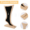 Foot Shaped Bamboo & Velvet Anklet Display Stands ODIS-WH0030-140A-4
