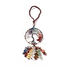 Wire Wrapped Chips Natural Gemstone Big Tassel Pendant Decorations HJEW-XCP0001-09-2