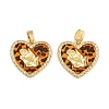 Brass Micro Pave Clear Cubic Zirconia Pendants CU-CBA415D-11G-02-1