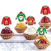 8Pcs Ugly Sweater Cupcake Toppers PW-WG1075E-01-4